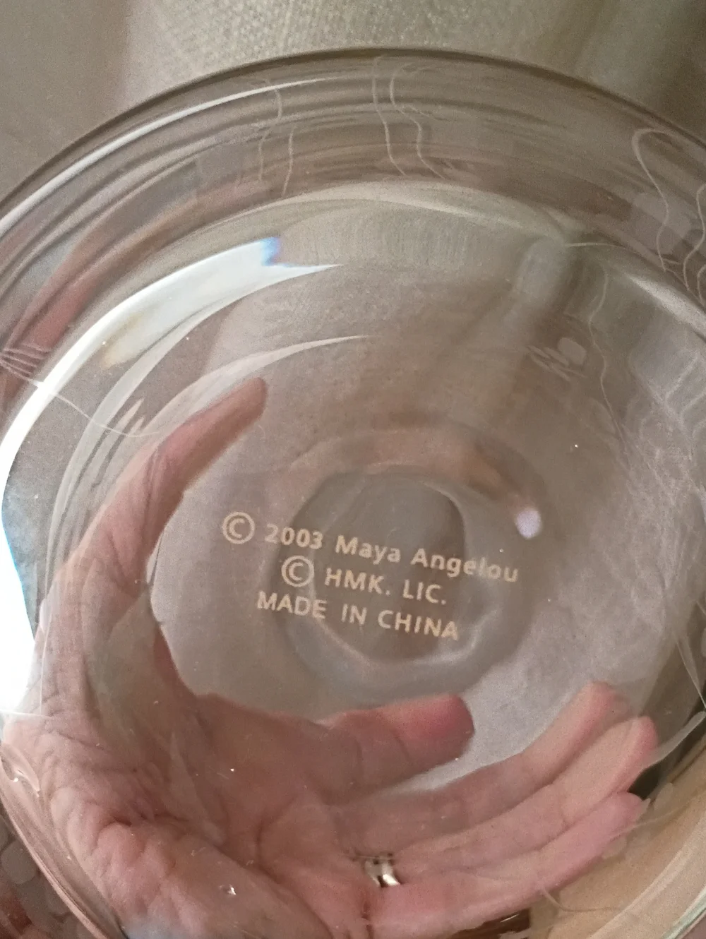 Hallmark Maya Angelou Poet Poem Water Carafe And Tumbler Etched 2003